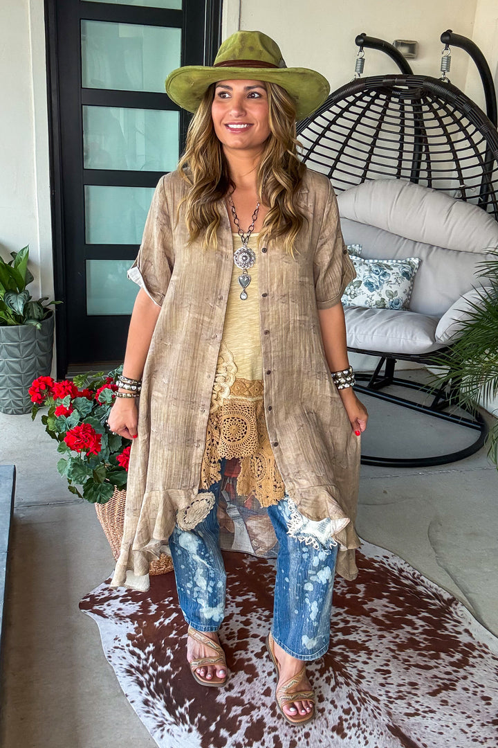 Chief of My Heart - Duster - 100% Cotton - Taupe