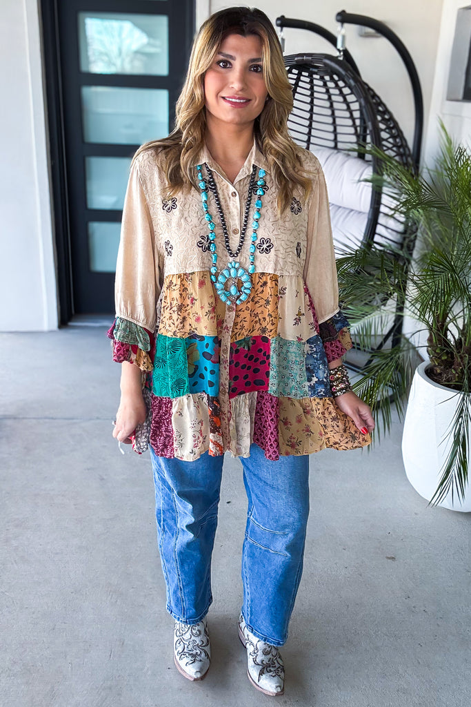 The Wildflower Nomad Top - Latte