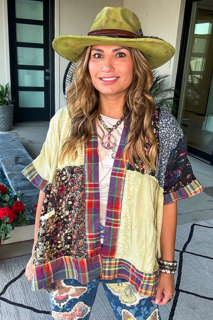 Boho Desert Shrug Kimono - Moss
