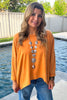 Day Dreamer Cotton Blend Stretchy Top - Made in Italy - Burnt Orange
