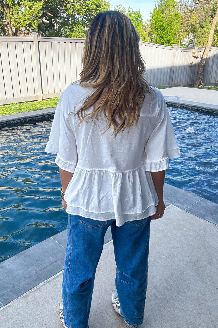 Garden Veil Eyelet Top - 100% Cotton -White