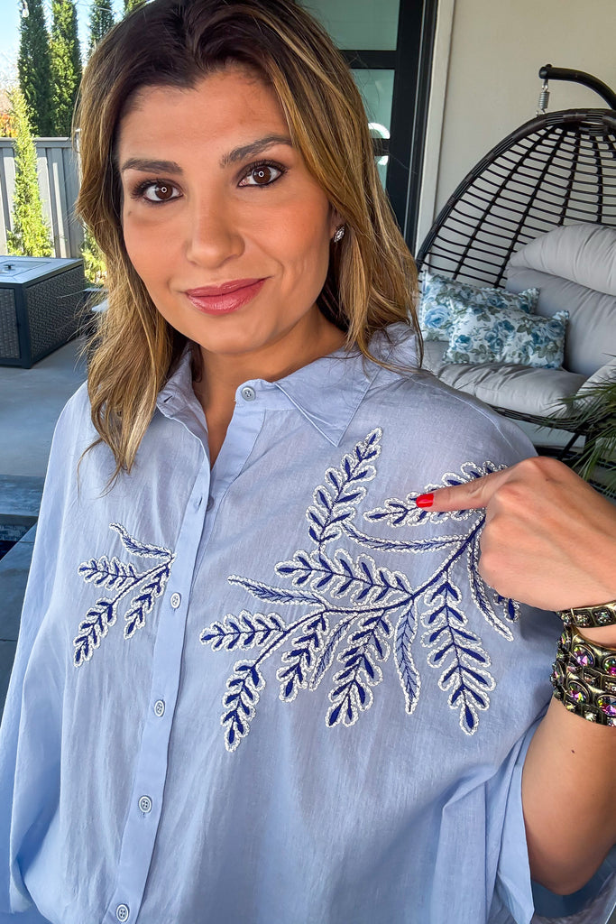 Oversized Daily Favorite Tunic - 100% Cotton -  Sky Blue