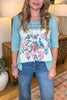 Songbirds Floral Cotton Top - 100% Cotton - Sage
