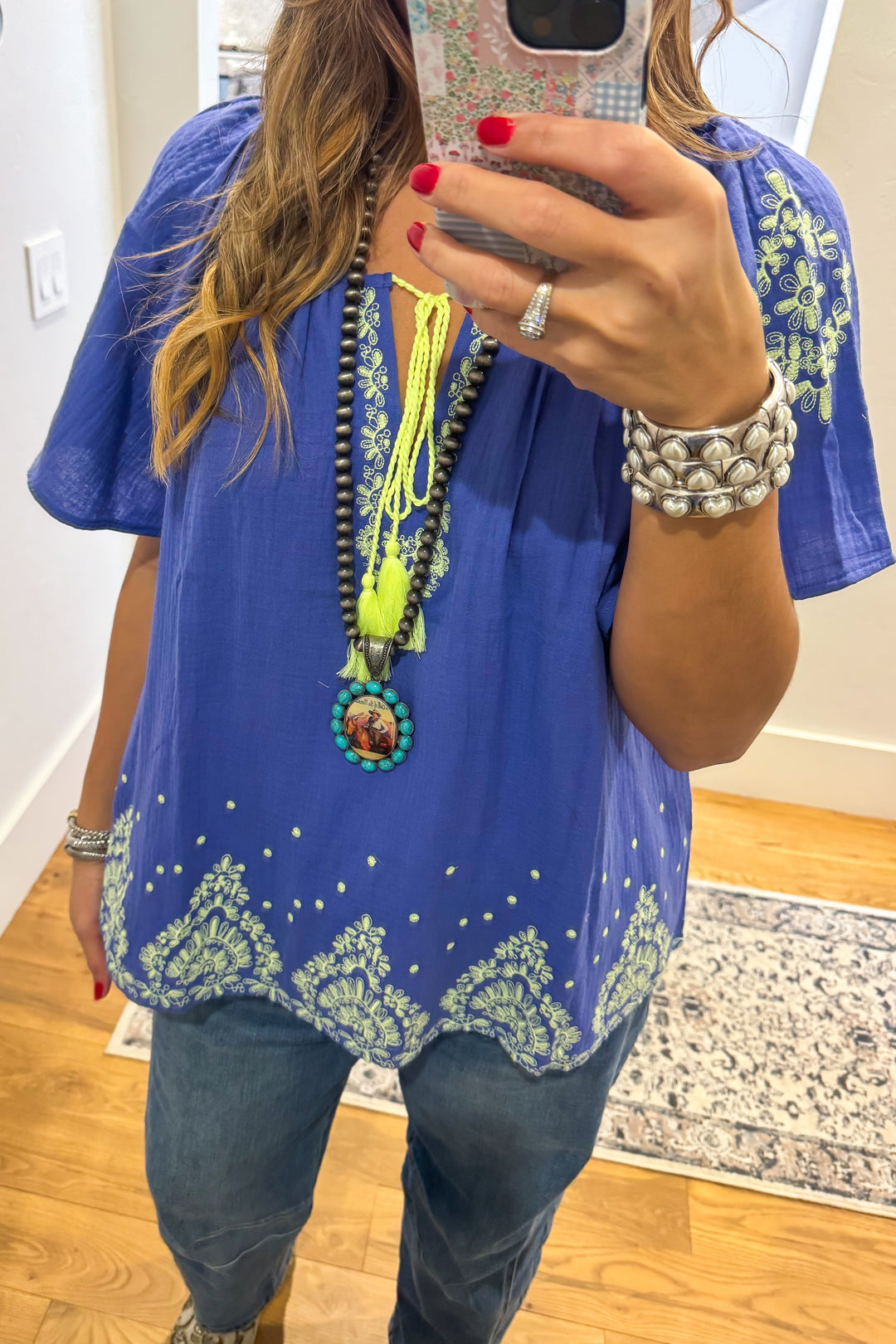 Morning Glow Top - 100% Cotton - Blue - SALE