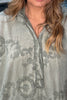 Afternoon Plans Blouse - 100% Cotton- Made In Italy - Olive