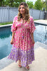 Sunset Paisley Dream Maxi Dress - Pink
