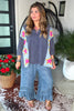 Stardust Trails Oversized Top - 100% Cotton - Faded Navy