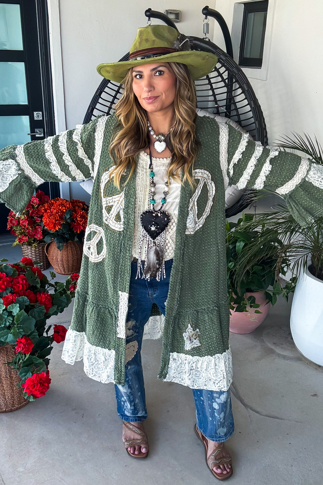 Selah Springs Duster - 100% Cotton - Olive