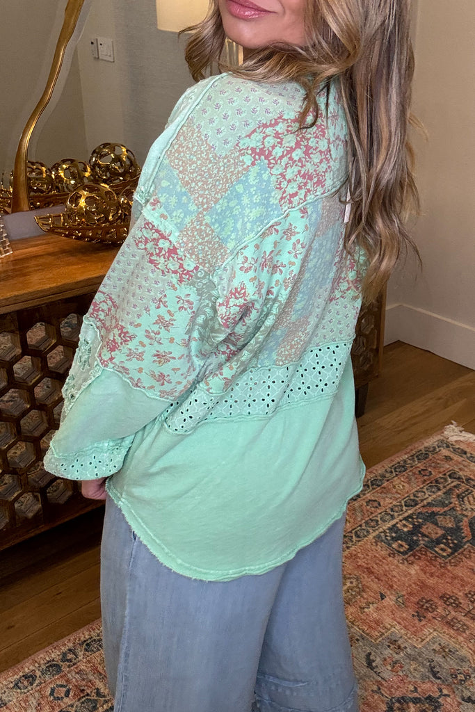 Atlantis Charm Top - 100% Cotton - Green