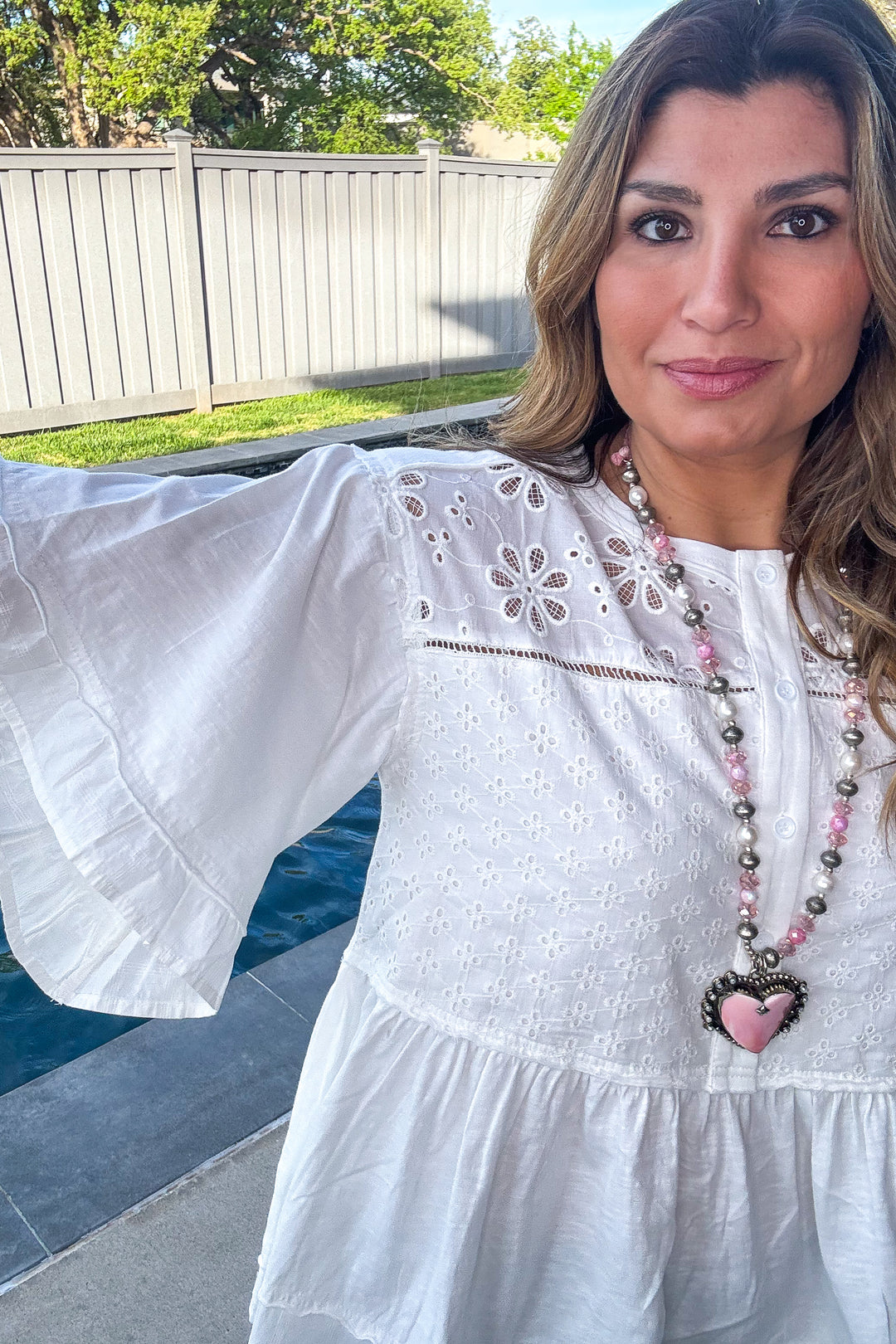 Garden Veil Eyelet Top - 100% Cotton -White