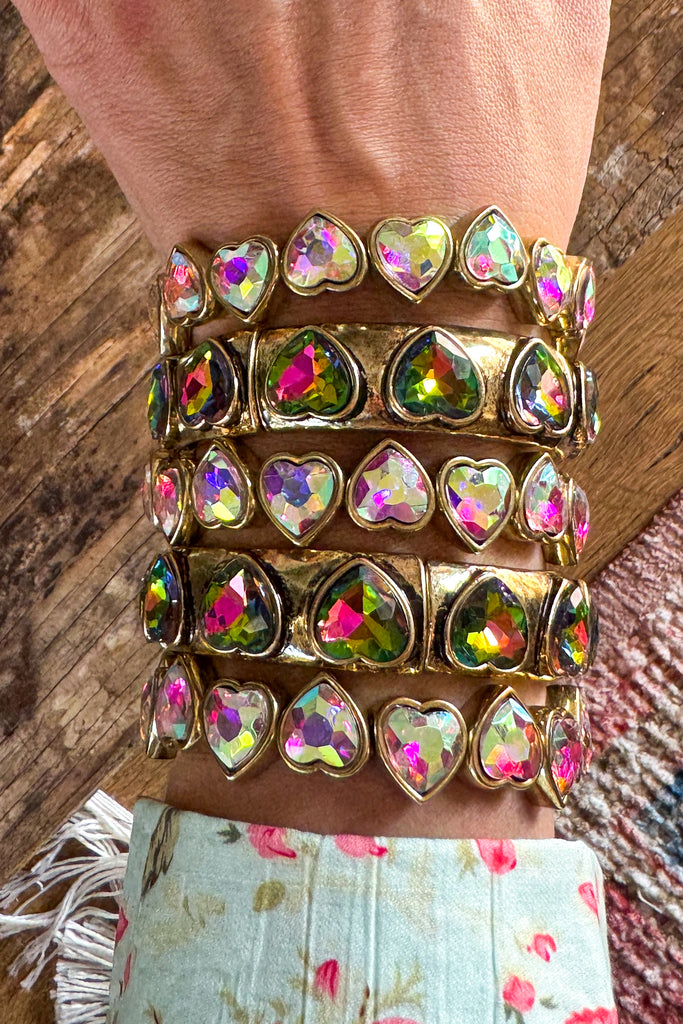 Blushing Harmony Heart Stretch Bracelet - Volcano (EACH SOLD SEPARATELY)