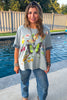 Wildflower Wings Oversized Top - 100% Cotton - Denim