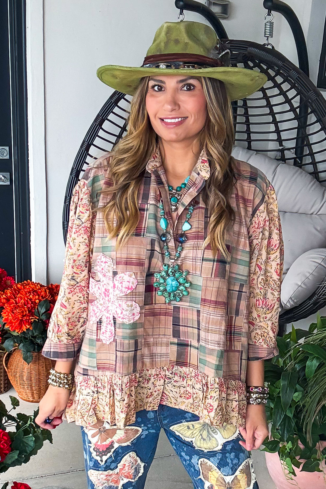 PRE ORDER: Around the Meadow Top - Tan - 100% Cotton