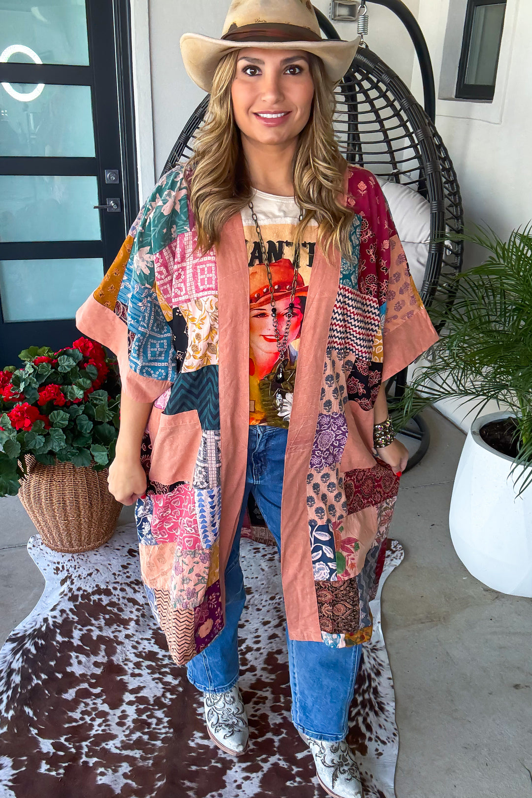 The Nepal Oversized Kimono - 100% Cotton - Peach