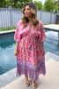 Sunset Paisley Dream Maxi Dress - Pink