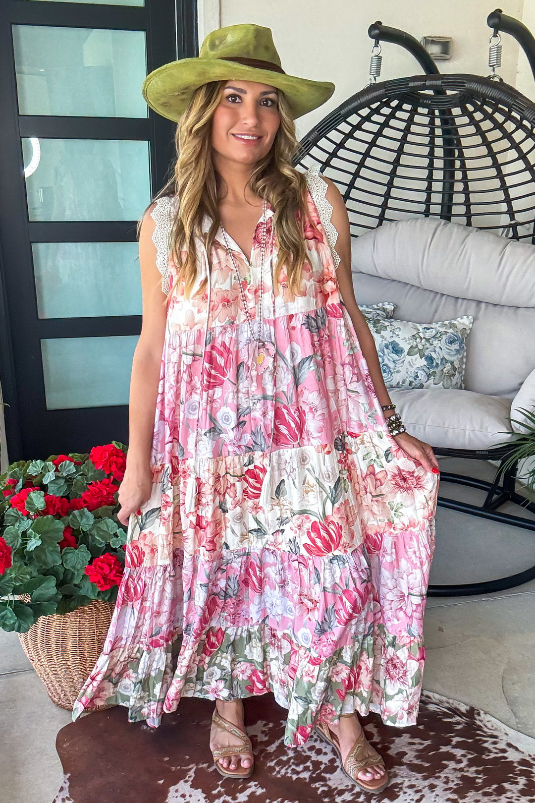Cream Garden Lace Dress - Floral