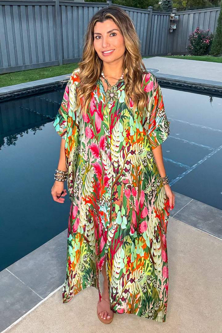 Satin Down Dress - Multi Mix