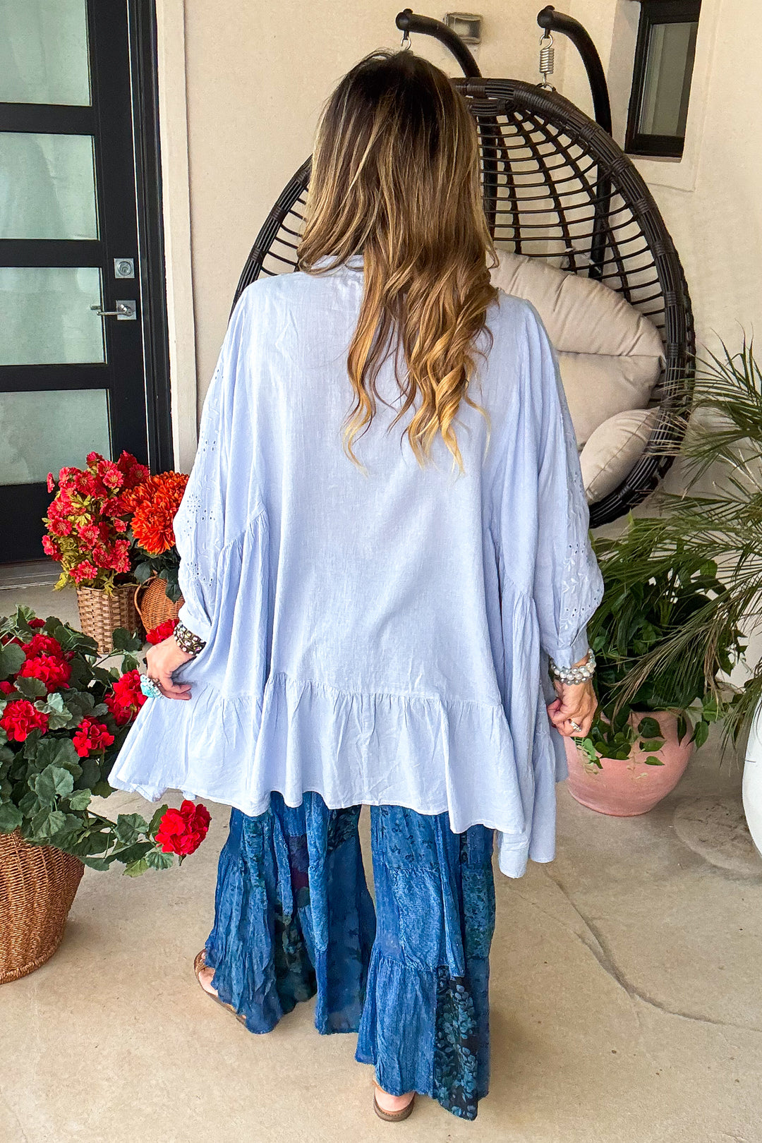 Luminous Pearl Tunic - 100% Cotton  - Blue
