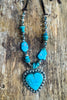 Desert Soul Turquoise Statement Necklace - Silver Plated Overlay - RARE TURQUOISE FROM KINGMAN ARIZONA
