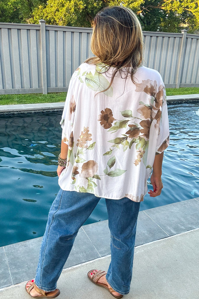 Watercolor Memories Blouse - Made In Italy - White