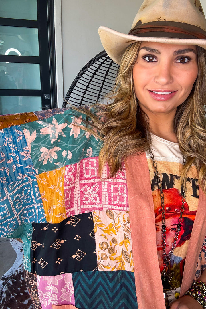 The Nepal Oversized Kimono - 100% Cotton - Peach