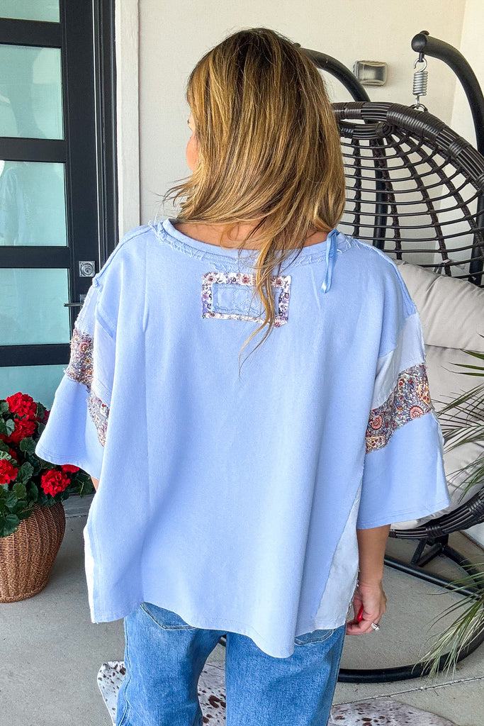Retro Revival Oversized Top - 100% Cotton - Lavender