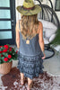 Desert Lace Daydream Slip Dress - Cotton Linen Blend - MADE IN USA - Black