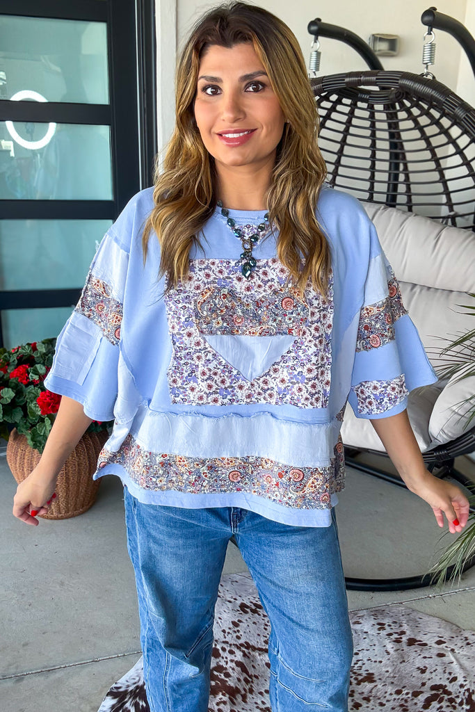 Retro Revival Oversized Top - 100% Cotton - Lavender