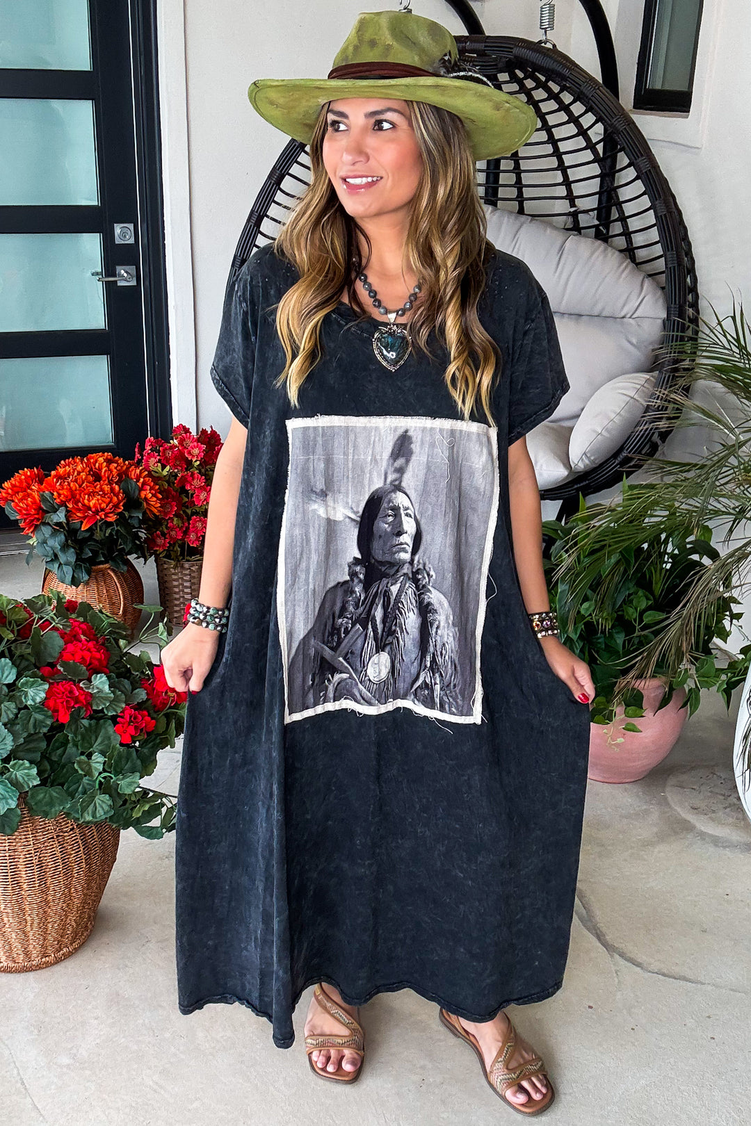 Chief Maxi Cotton Oversized Jersey Dress - 100% Cotton -Black