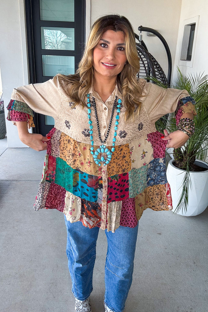 The Wildflower Nomad Top - Latte