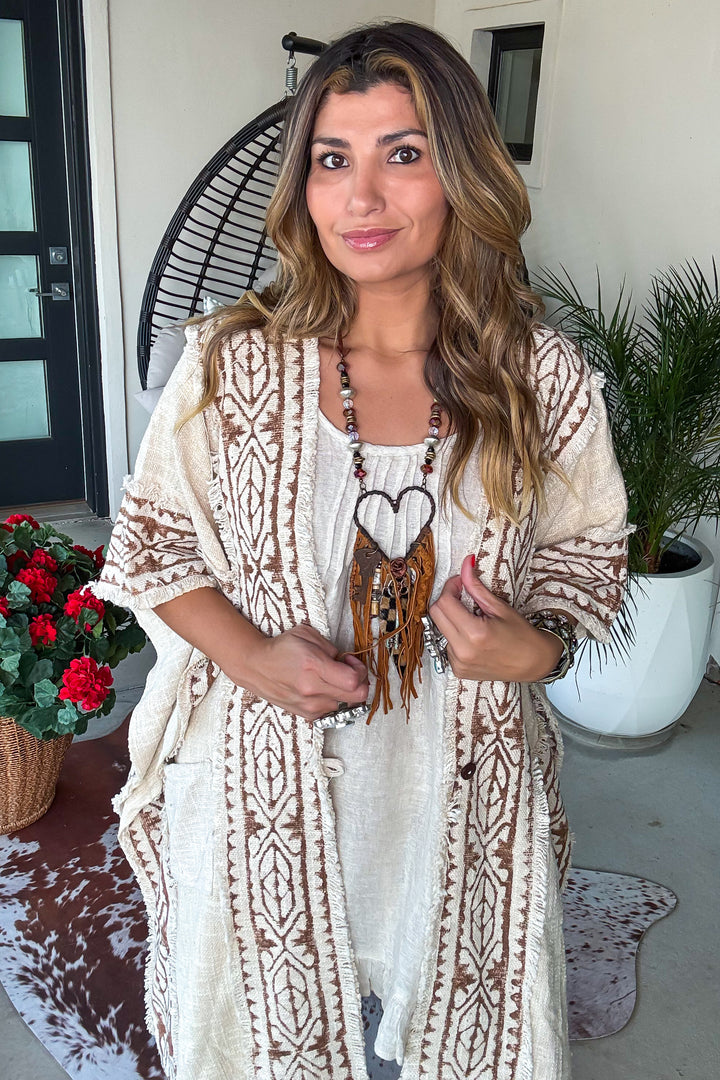Sunlit Story Kimono - 100% Cotton