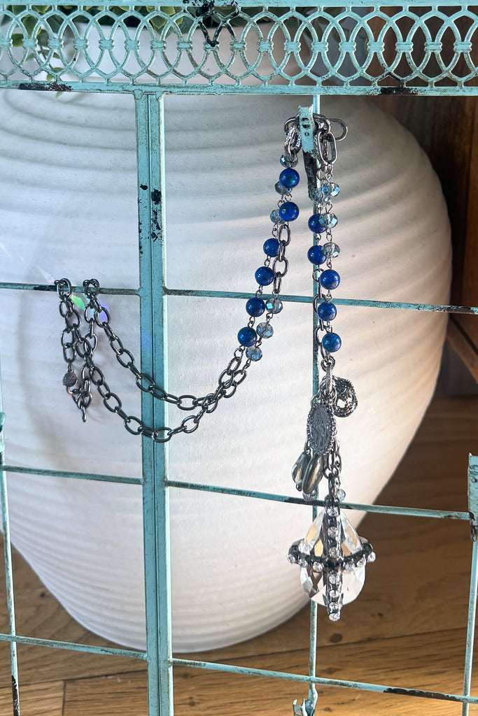 Blue Lapis Crystal Charm Necklace