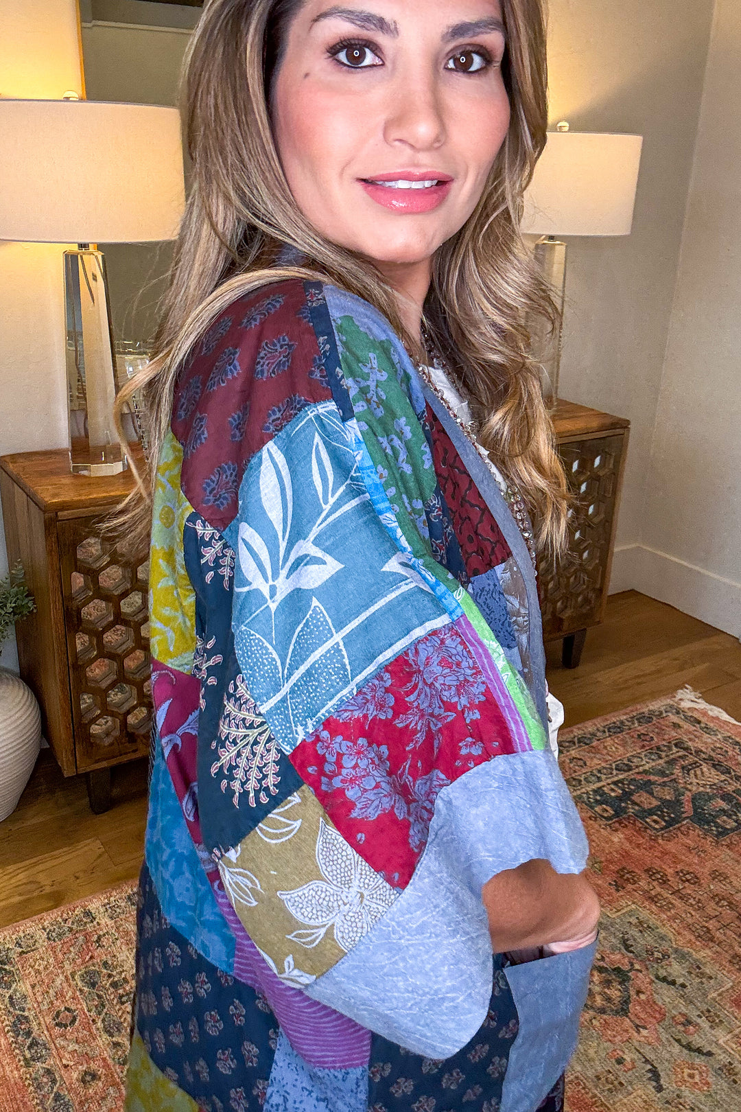 The Nepal Oversized Kimono - 100% Cotton - Blue - SALE