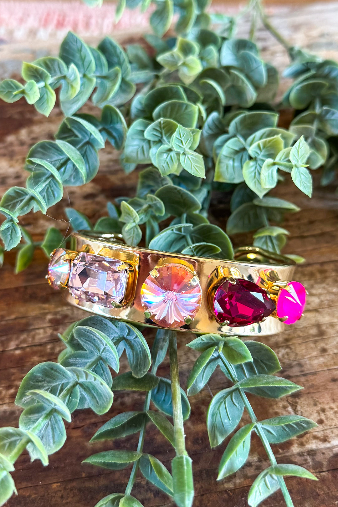 WAFA - Austrian Crystal Gold Plated Bracelet Mid Cuff