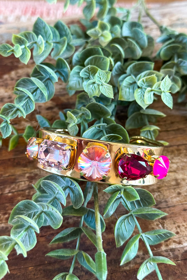 WAFA - Austrian Crystal Gold Plated Bracelet Mid Cuff