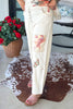 Garden Story Patch Elastic Waist Jeans - 100% Cotton - Cream