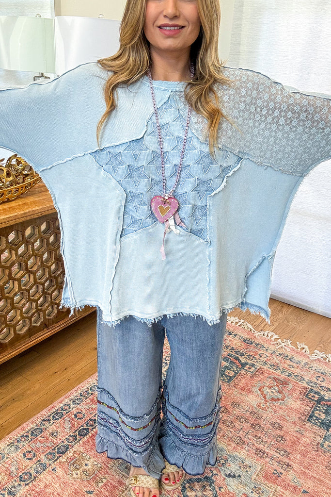 Star Energy Top - Blue - 100% Cotton