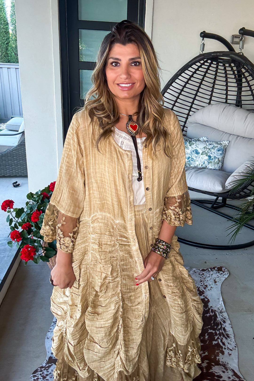 Antique Charm Maxi Duster/Dress - Tea - 100% Cotton