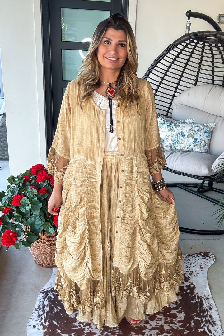 Antique Charm Maxi Duster/Dress - Tea - 100% Cotton
