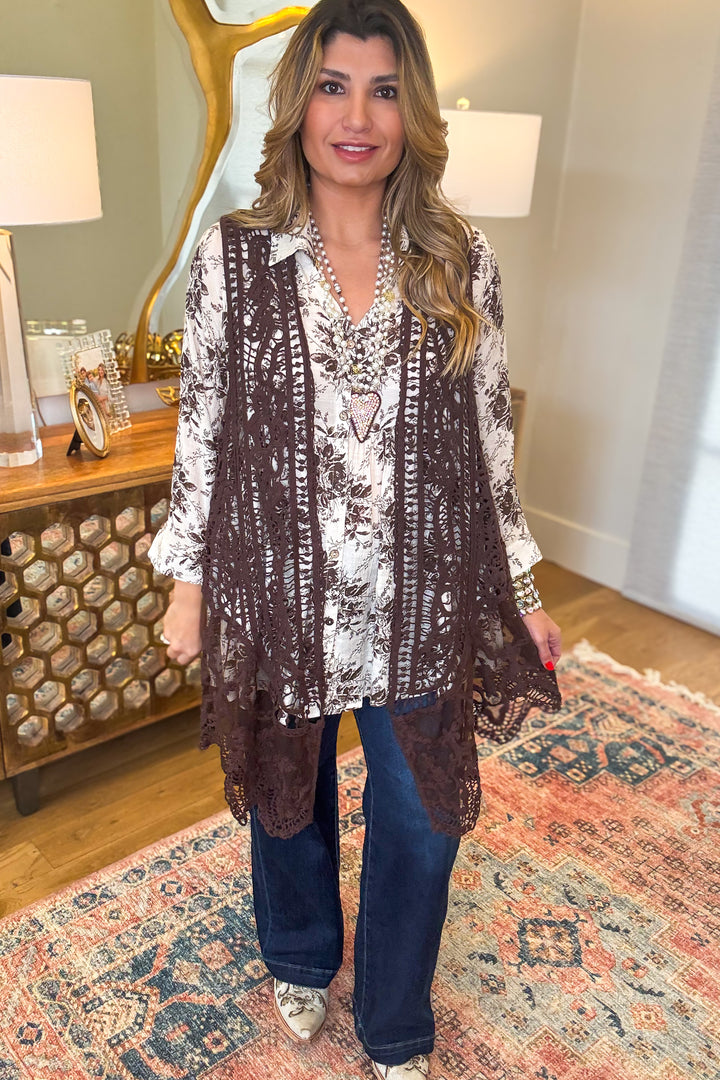 AHB EXCLUSIVE: Dream Weaver Vest - Brown - 100% COTTON