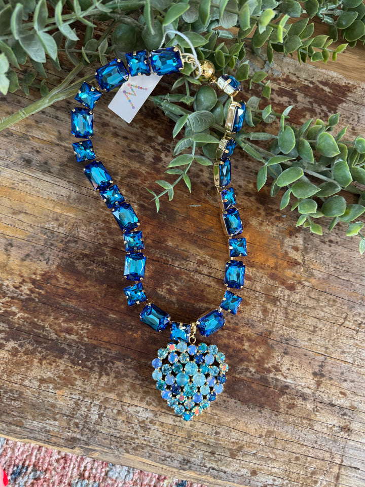 WAFA Heart Necklace - Blue