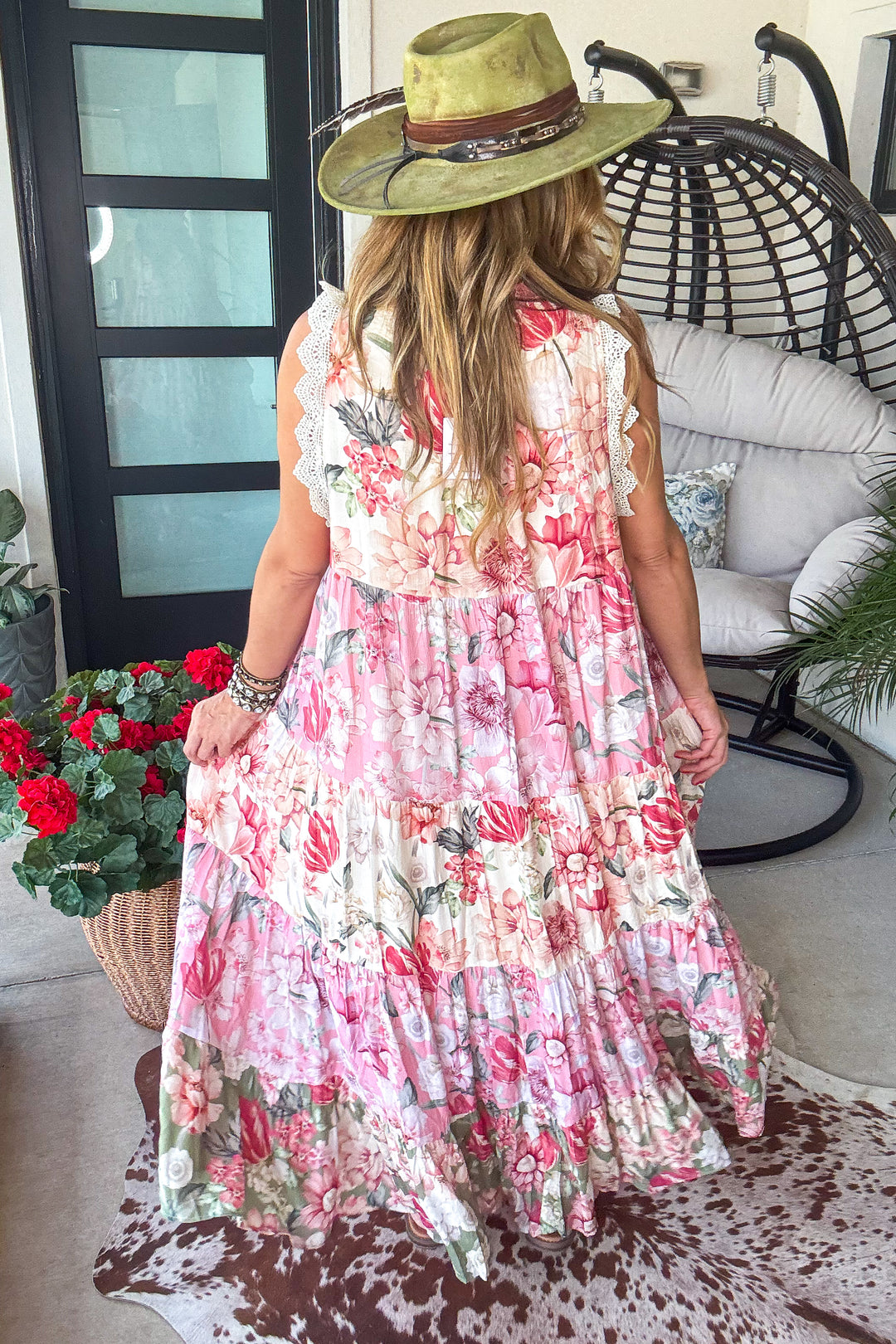 Cream Garden Lace Dress - Floral
