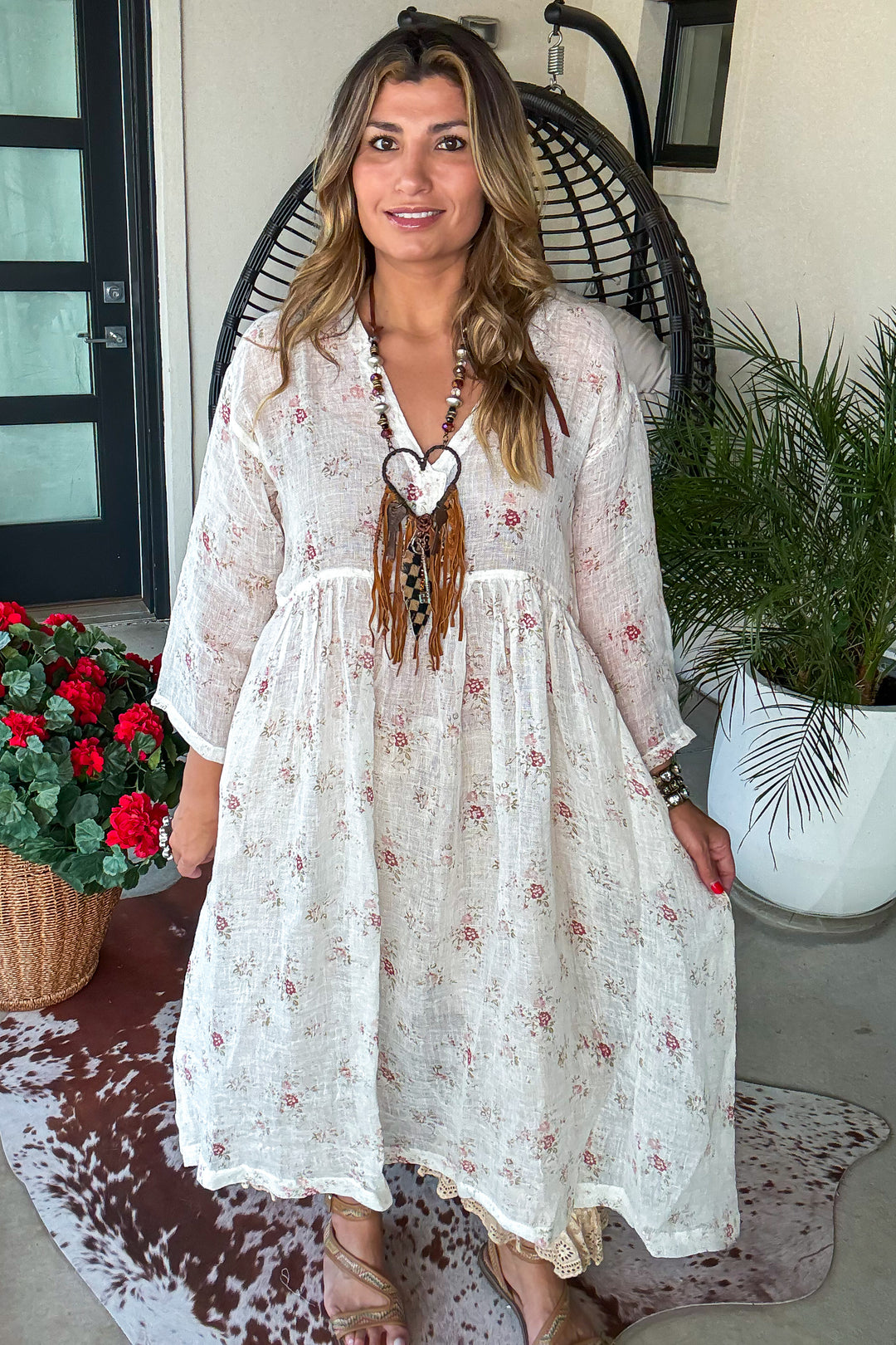 Sheer Romance Linen Dress - 100% Linen