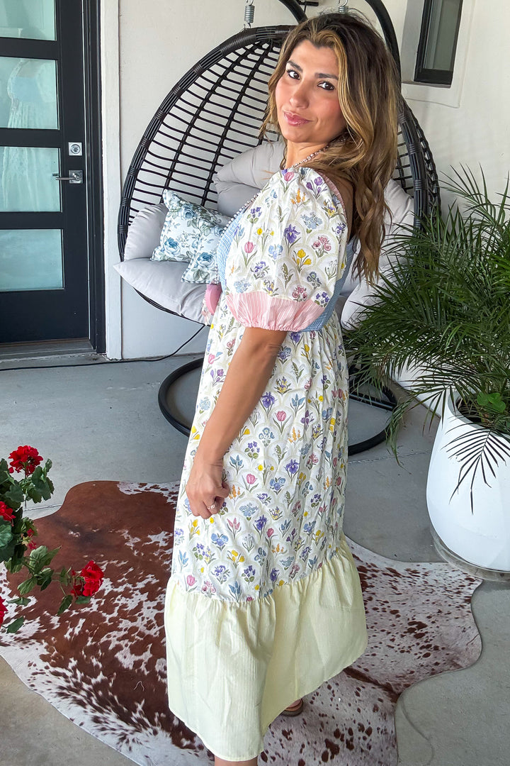 Wildflower Avenue Maxi Dress -Yellow - 100% COTTON