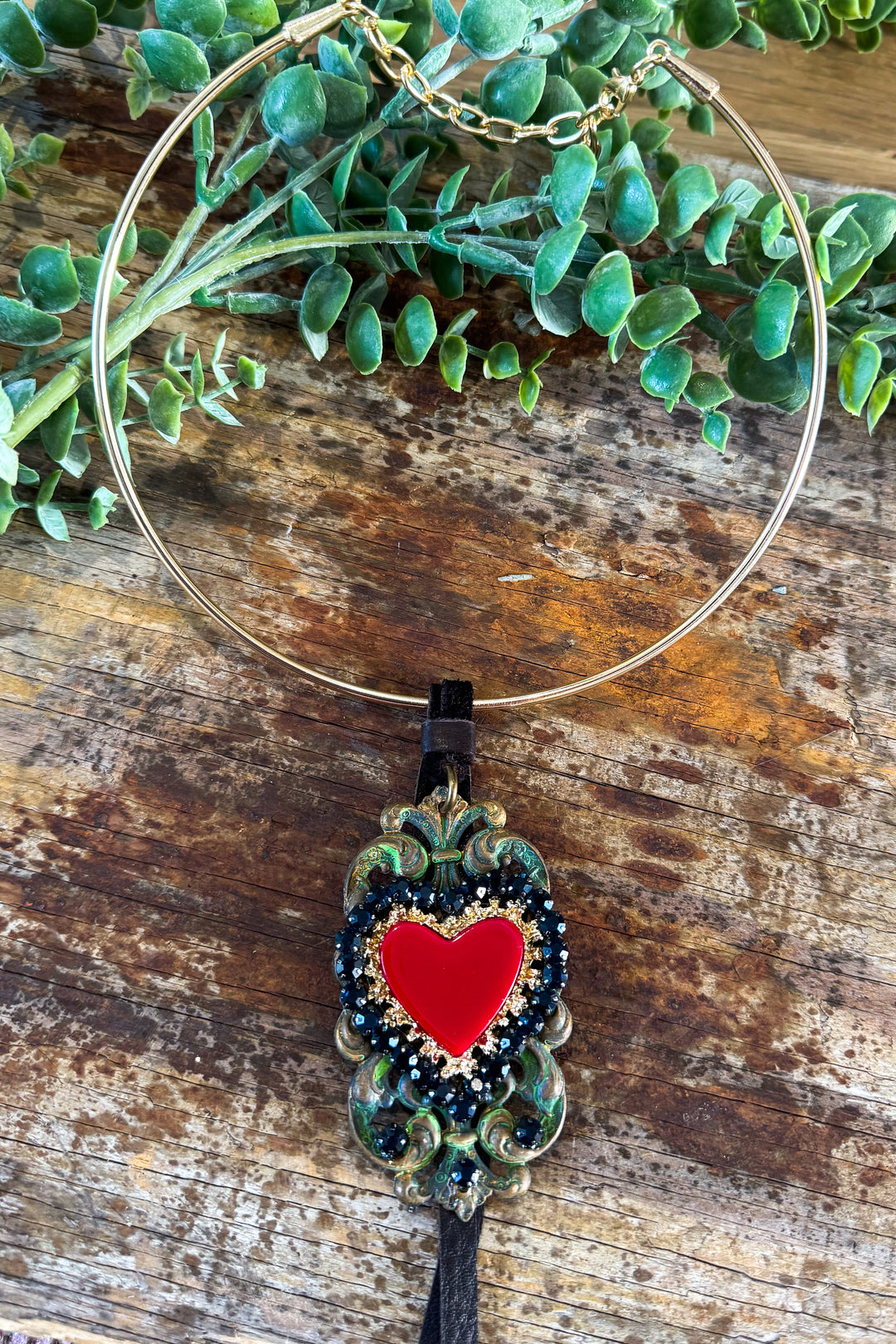 Sacred Heart Statement Necklace – One of a Kind Handmade Piece IX