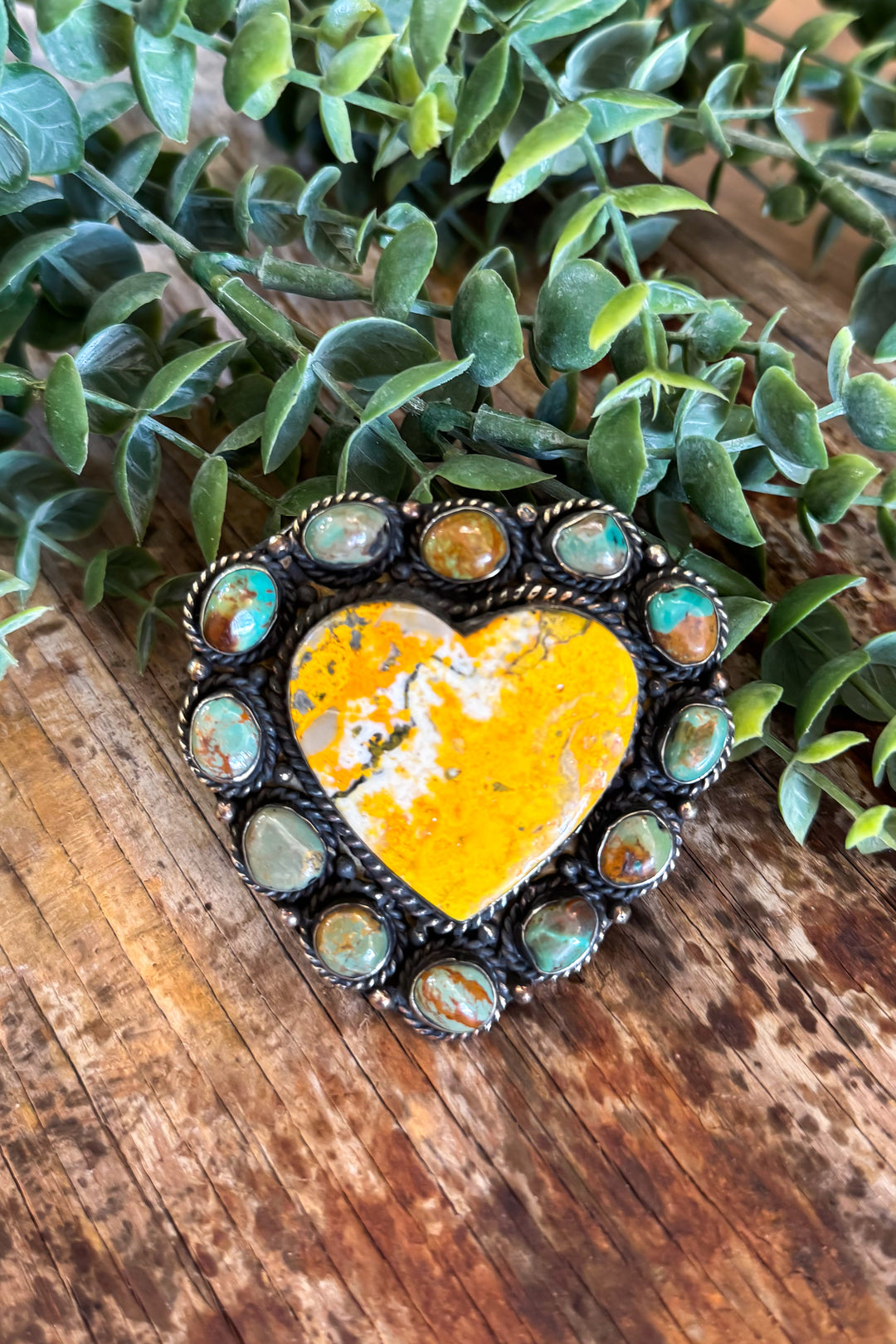 Handmade in Texas - Bumble Bee Jasper and Turquoise Ring