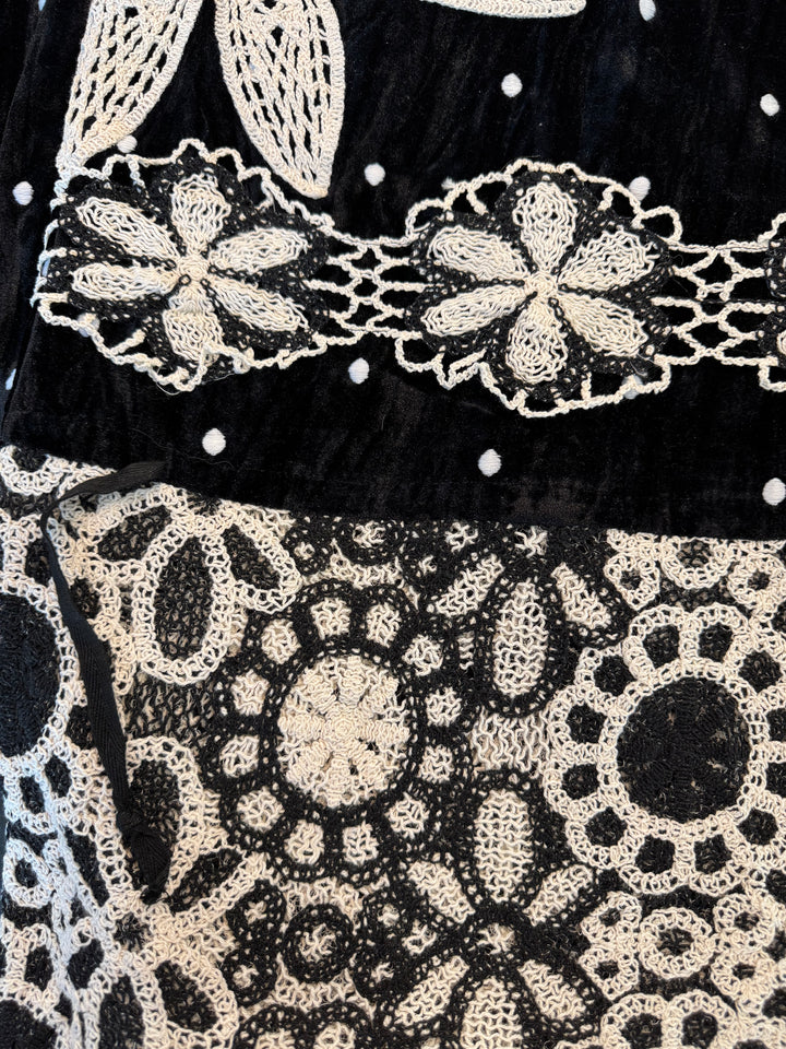 Crochet Flowers and Black Velvet Pantaloons