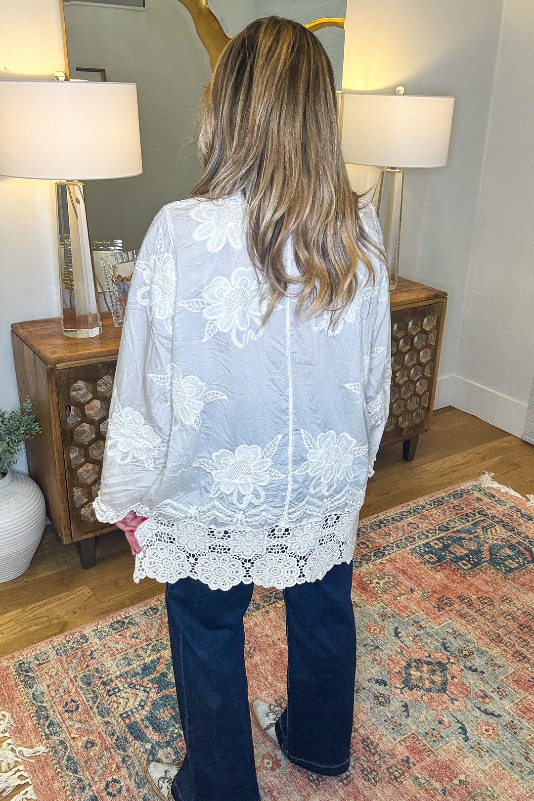 Sunlit Petal Oversized Tunic - Natural