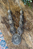 Western Concho Statement Long Necklace | Silver Burnished