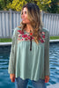 Meet You At Dawn Oversized Top - Sage - Oversized